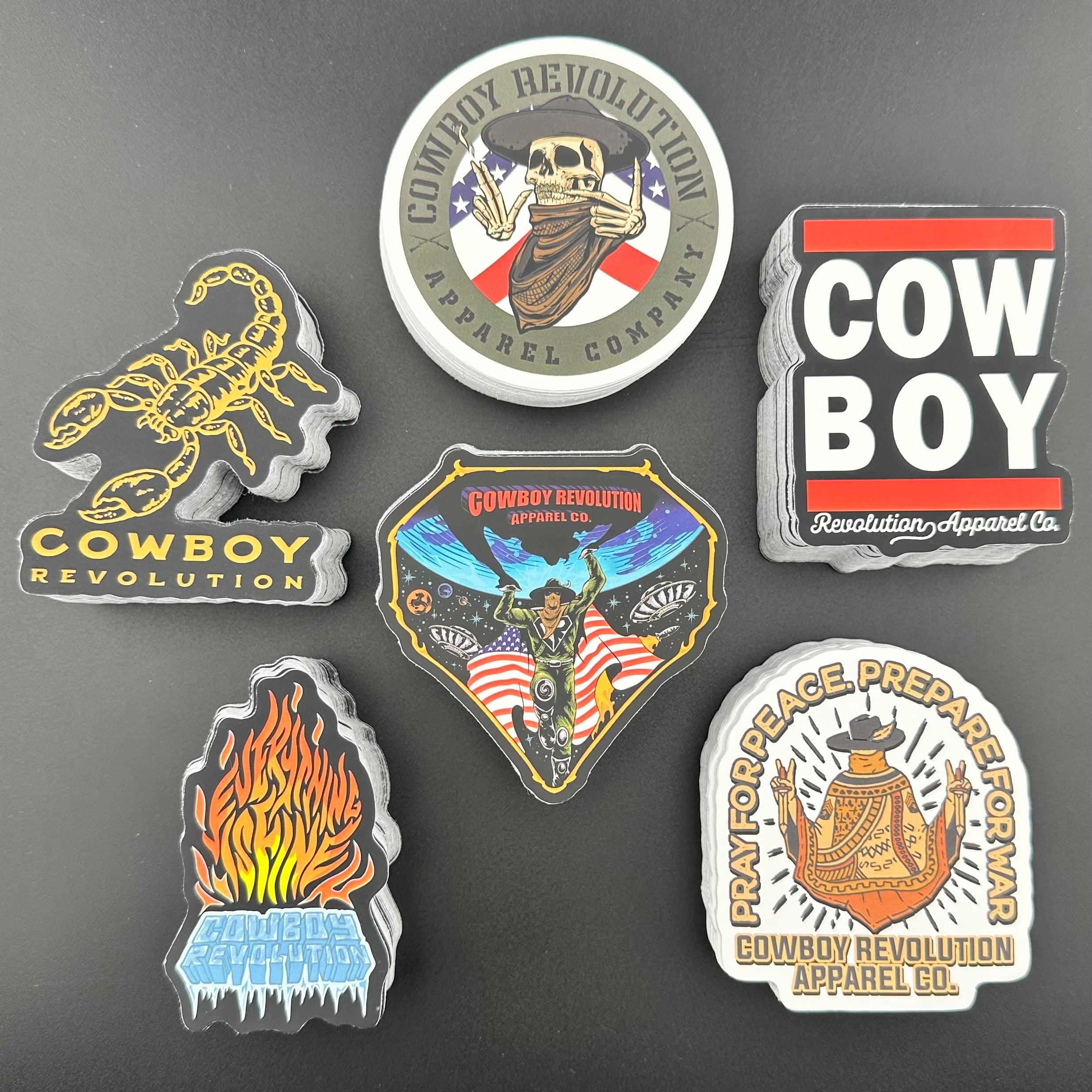 Cowboy Revolution Apparel Co. Sticker Pack #1 (Set of Six - 3" x 3")