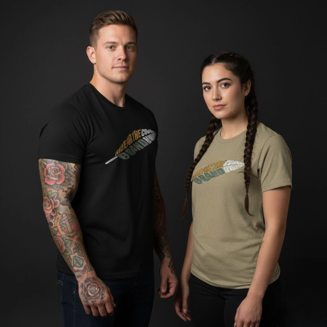 "Ride For The Brand" Feather Short Sleeve Tri-Blend Tee