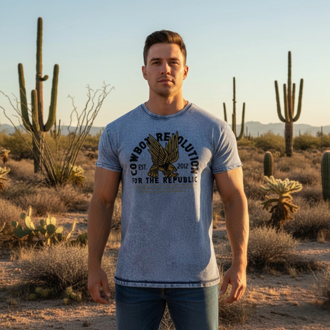 "Pledge" Premium Denim Wash Tee