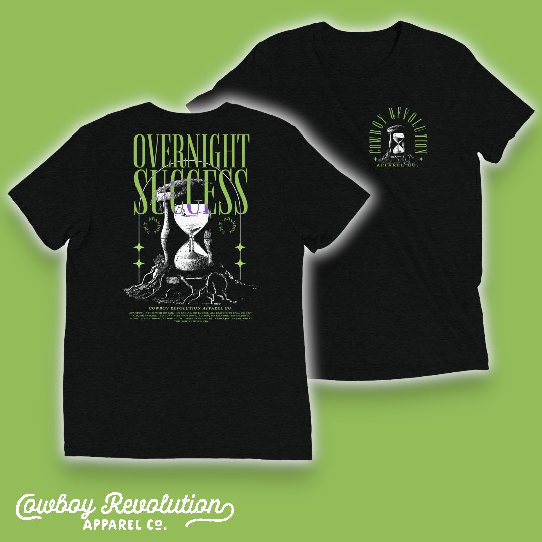 "OVERNIGHT SUCCESS" COWBOY REVOLUTION SHORT SLEEVE TRI-BLEND TEE