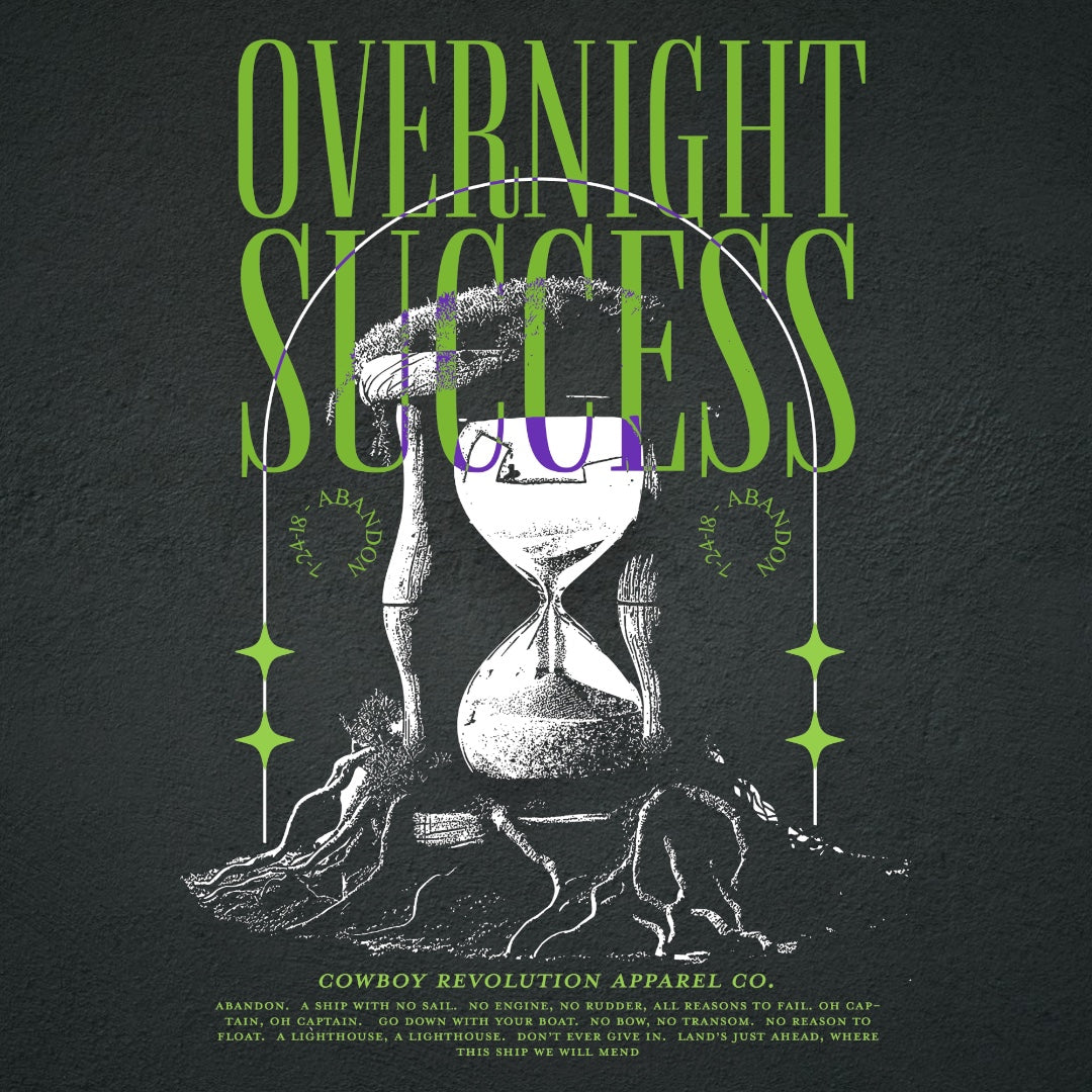 "OVERNIGHT SUCCESS" COWBOY REVOLUTION SHORT SLEEVE TRI-BLEND TEE