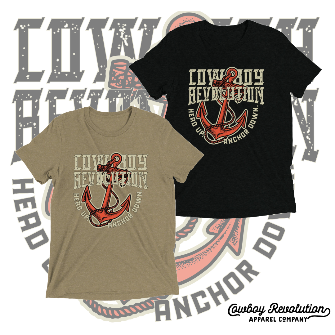 "Anchor Down" Cowboy Revolution Short Sleeve Tri-Blend Tee