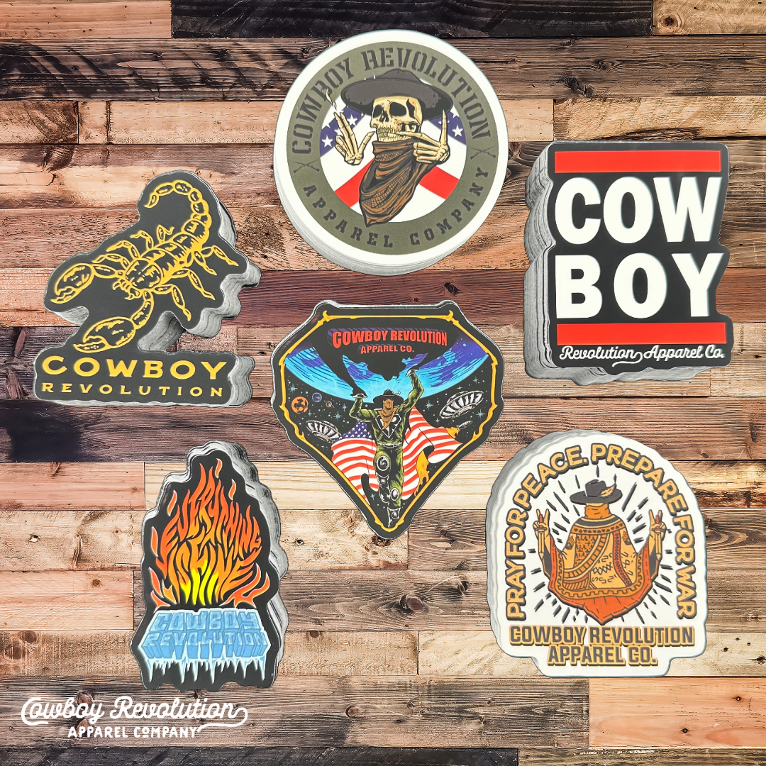 Cowboy Revolution Apparel Co. Sticker Pack #1 (Set of Six - 3" x 3")