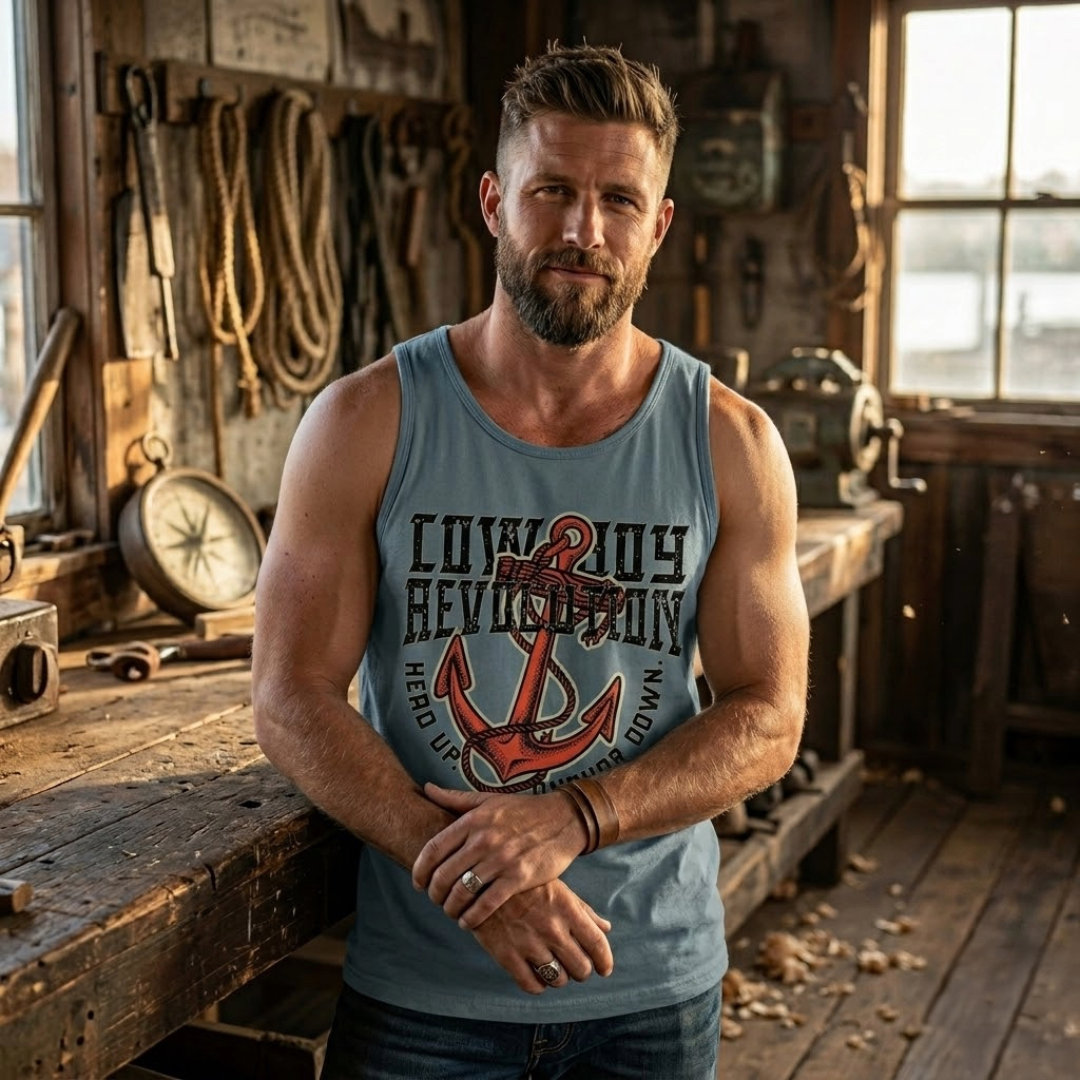 "Head up. Anchor Down." Premium Unisex Tank Top