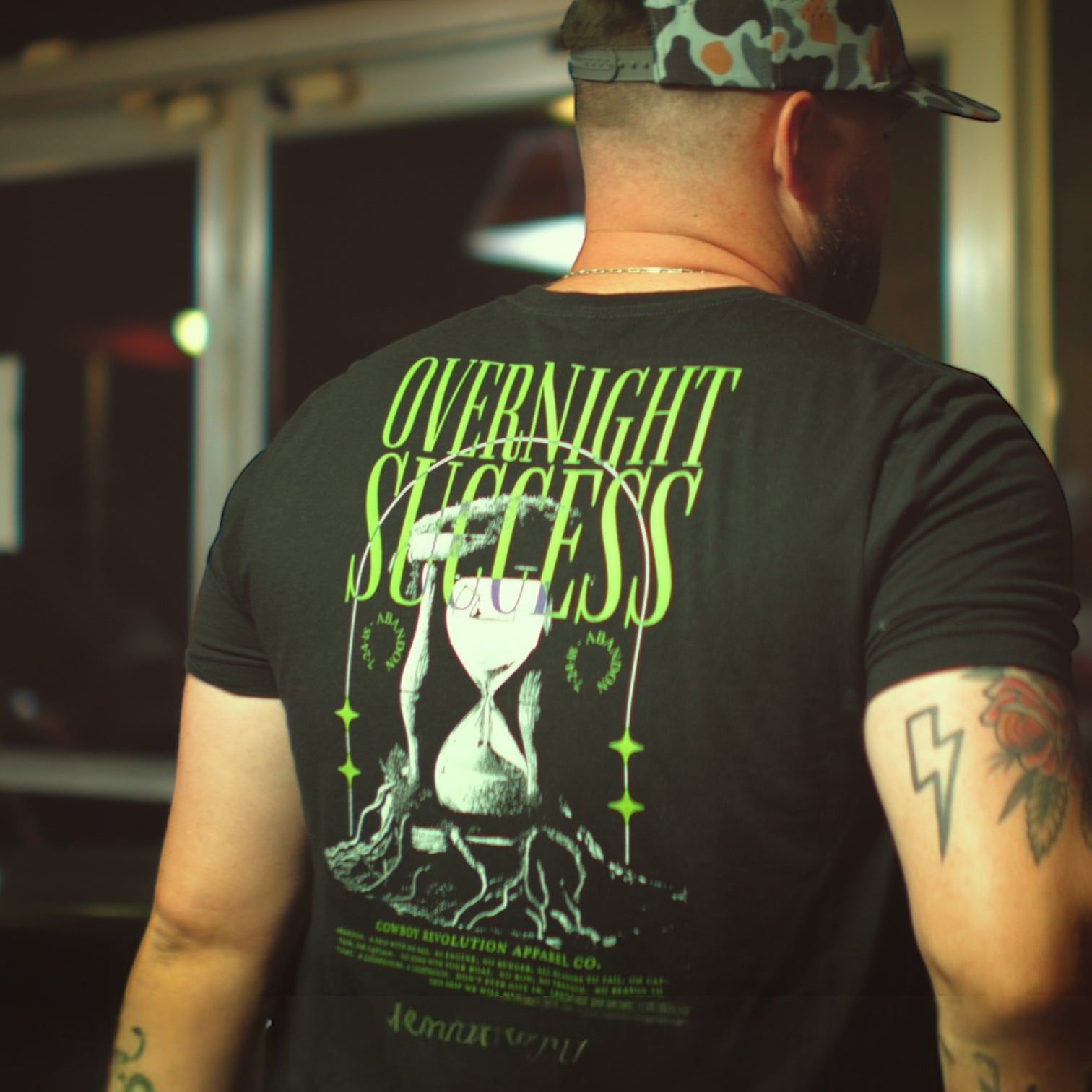 "OVERNIGHT SUCCESS" COWBOY REVOLUTION SHORT SLEEVE TRI-BLEND TEE