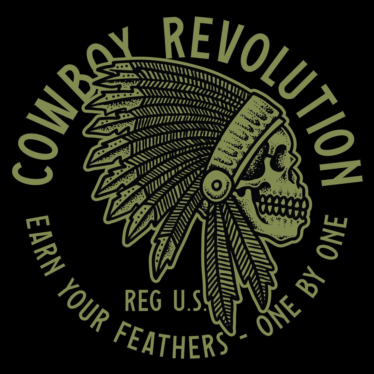 "Earn Your Feathers" Cowboy Revolution Short Sleeve Tri-Blend Tee