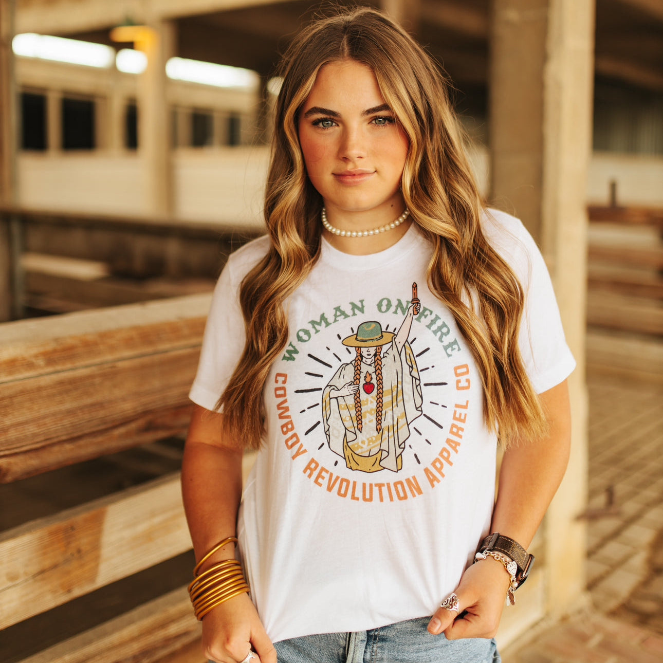 "Woman On Fire" Cowboy Revolution Unisex Short Sleeve Tri-Blend Tee