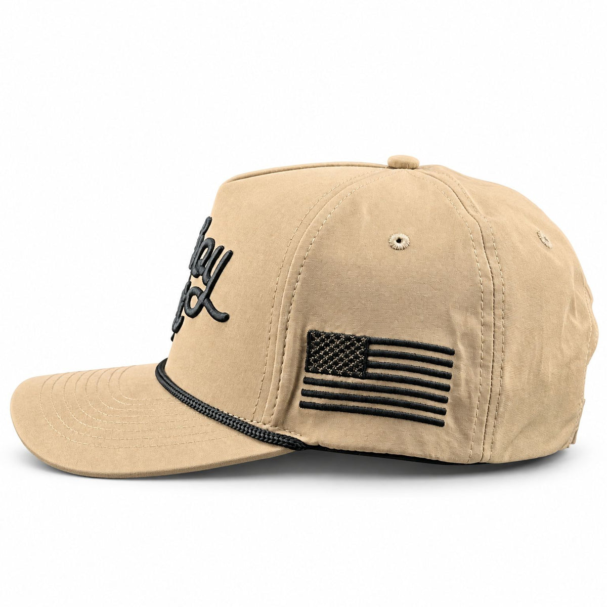 Sandstorm Veteran Script Cowboy Hat performance rope hat - profile view on white