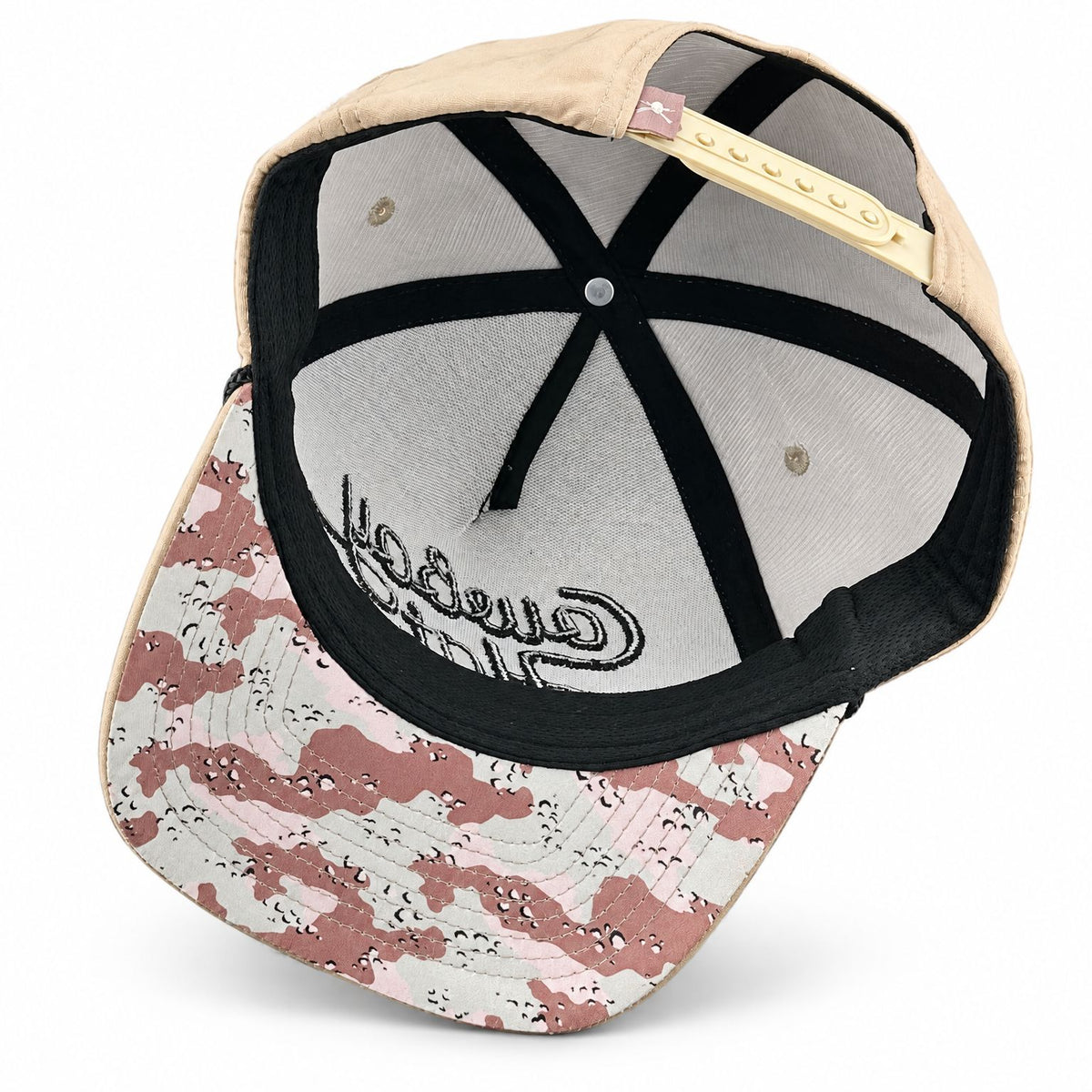 Sandstorm Veteran Script Cowboy Hat performance rope hat - inside view on white