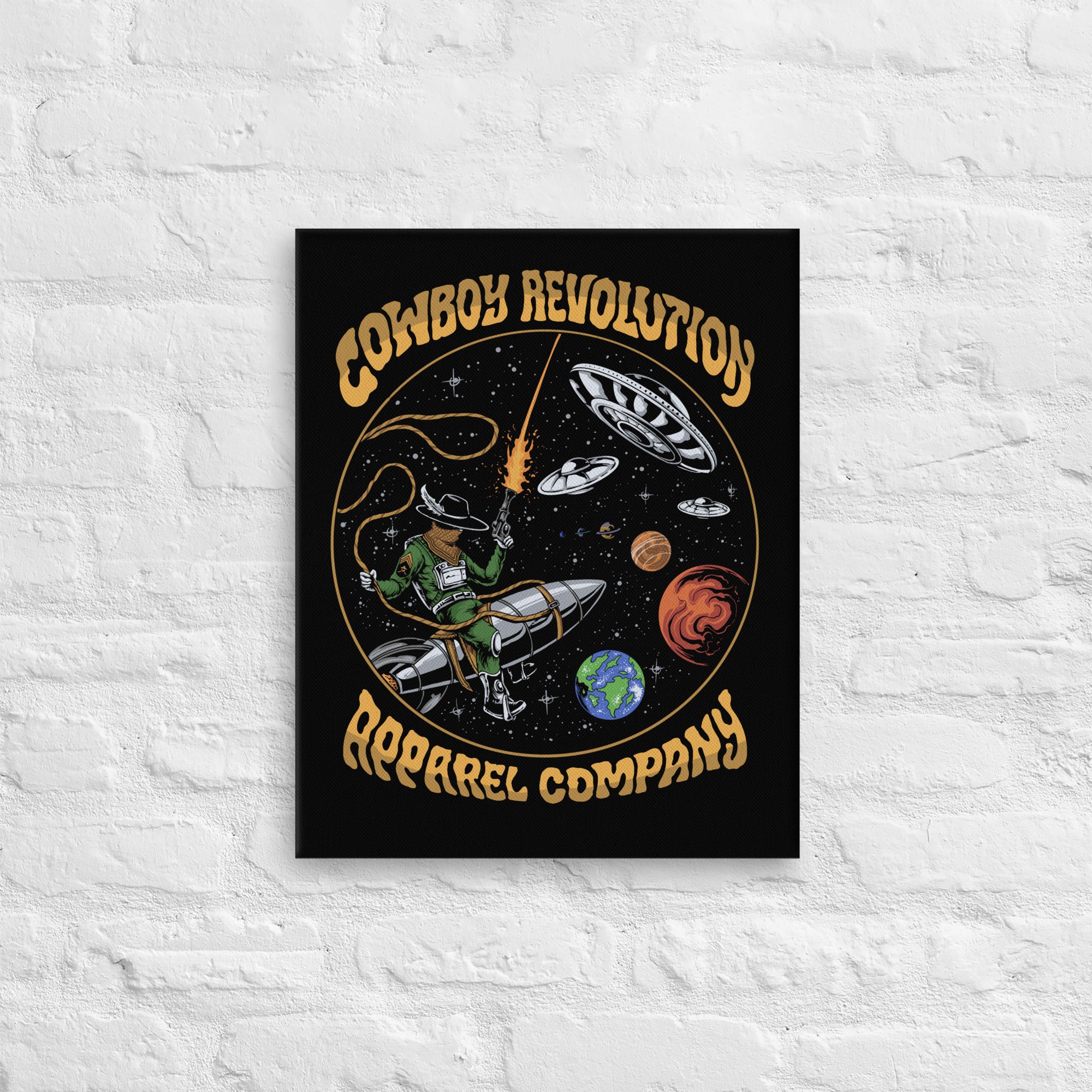 "Cosmic Rodeo" Cowboy Revolution Thin Canvas
