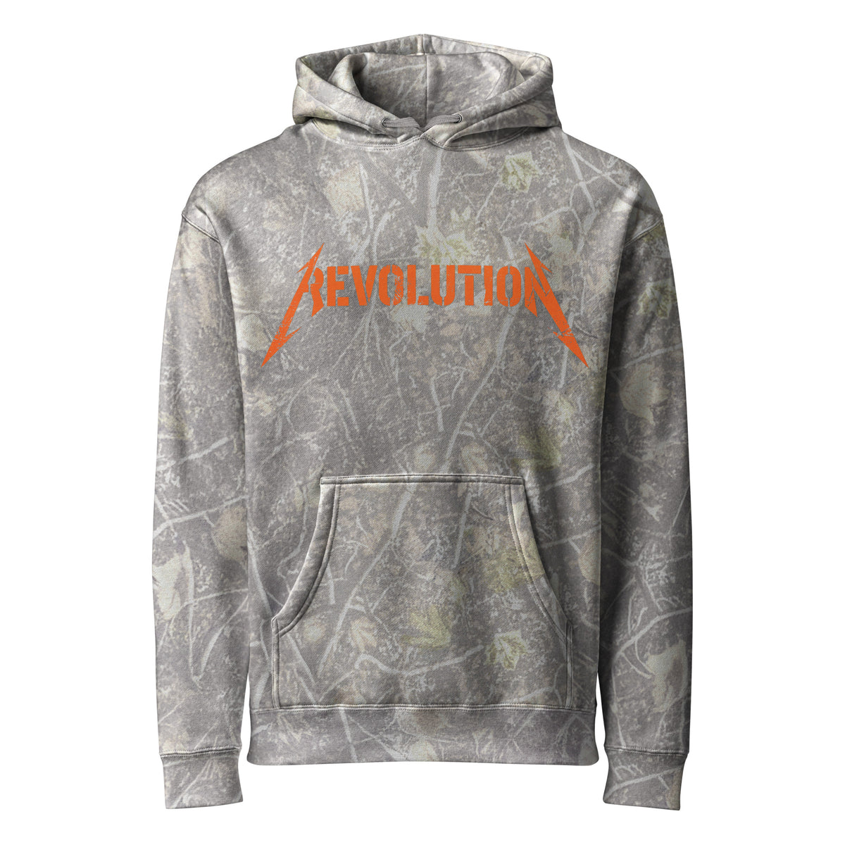 Cowboy Revolution Shocker logo heavyweight hoodie in Deadwood Tree Camo, front view
