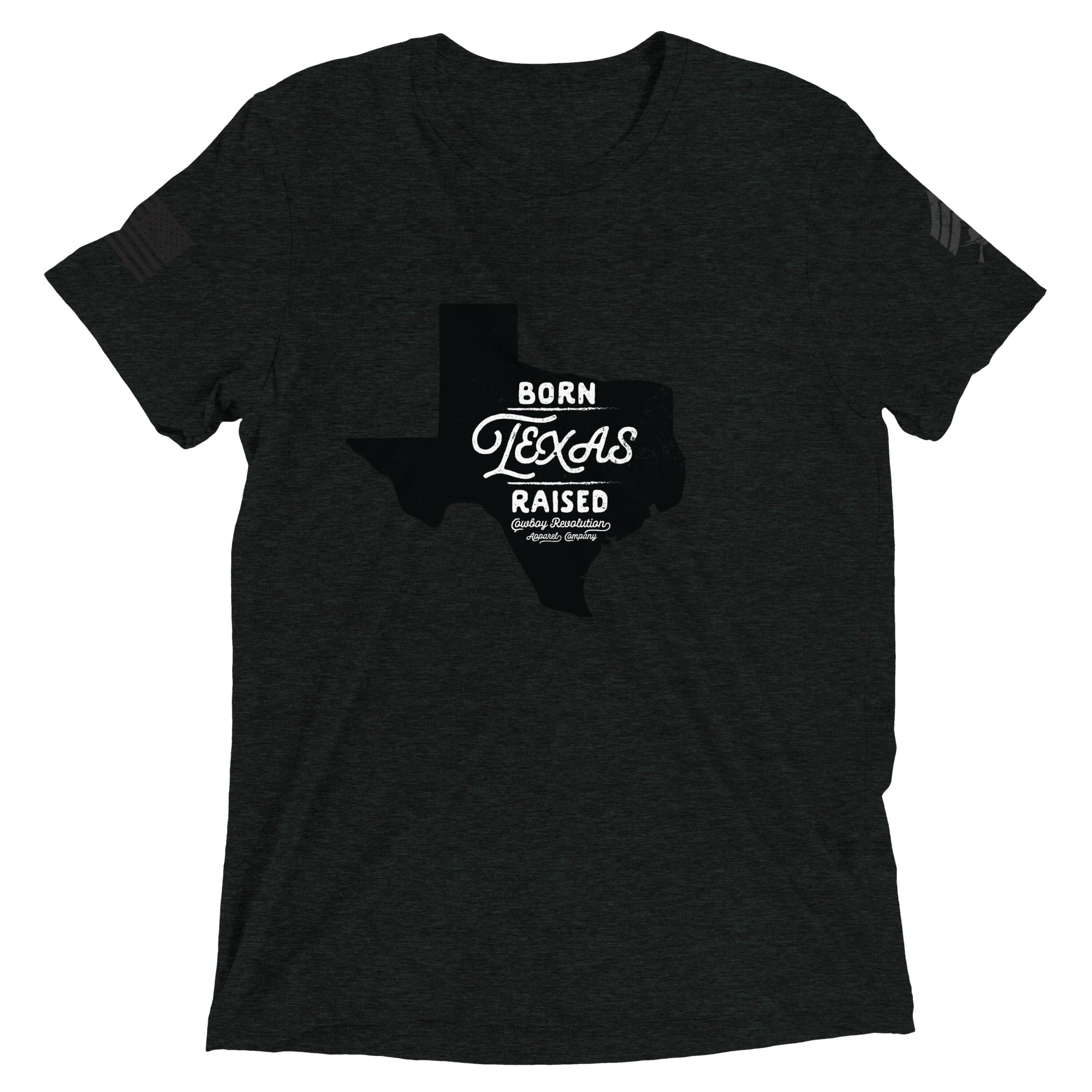 "Texas Born. Texas Raised" Cowboy Revolution Short Sleeve Tri-Blend Tee