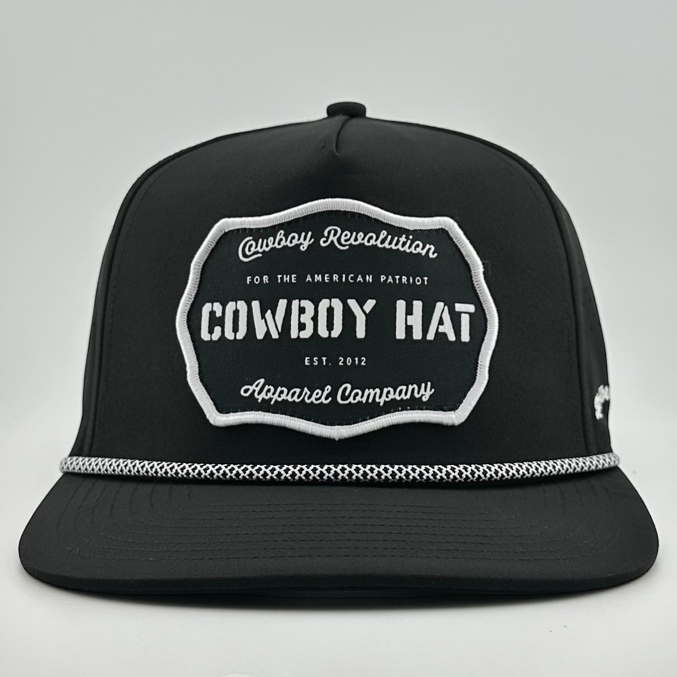 “Cowboy Hat” Black Performance Patch Hat - Cowboy Revolution