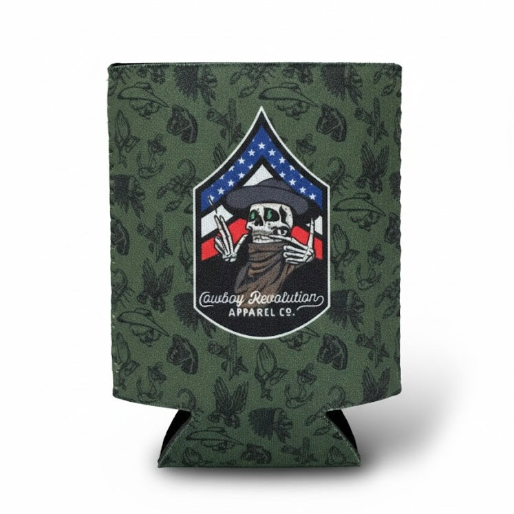 Collage & Chevron Camo - Neoprene Can Koozie
