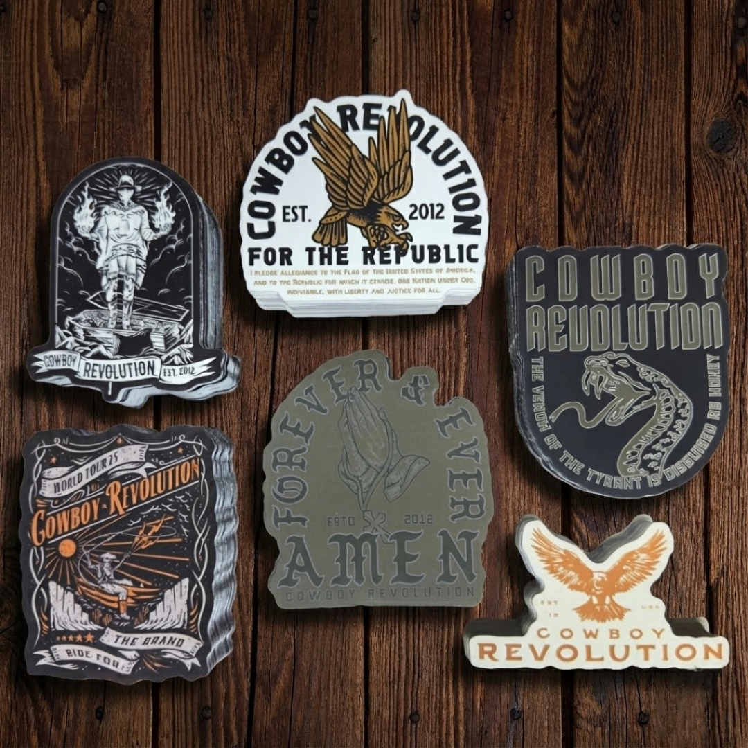 Cowboy Revolution Apparel Co. Sticker Pack #1 (Set of Six - 3" x 3")