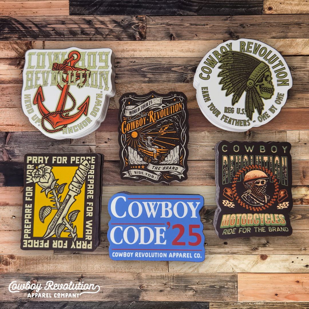 Cowboy Revolution Apparel Co. Sticker Pack #1 (Set of Six - 3" x 3")