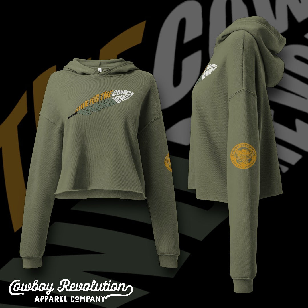 "Ride For The Brand" Cowboy Revolution Women's Crop Hoodie