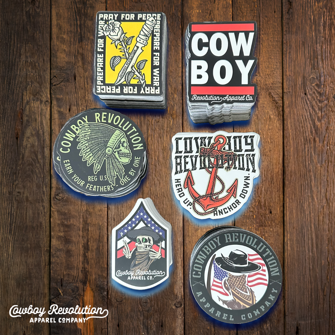 Cowboy Revolution Apparel Co. Sticker Pack #1 (Set of Six - 3" x 3")