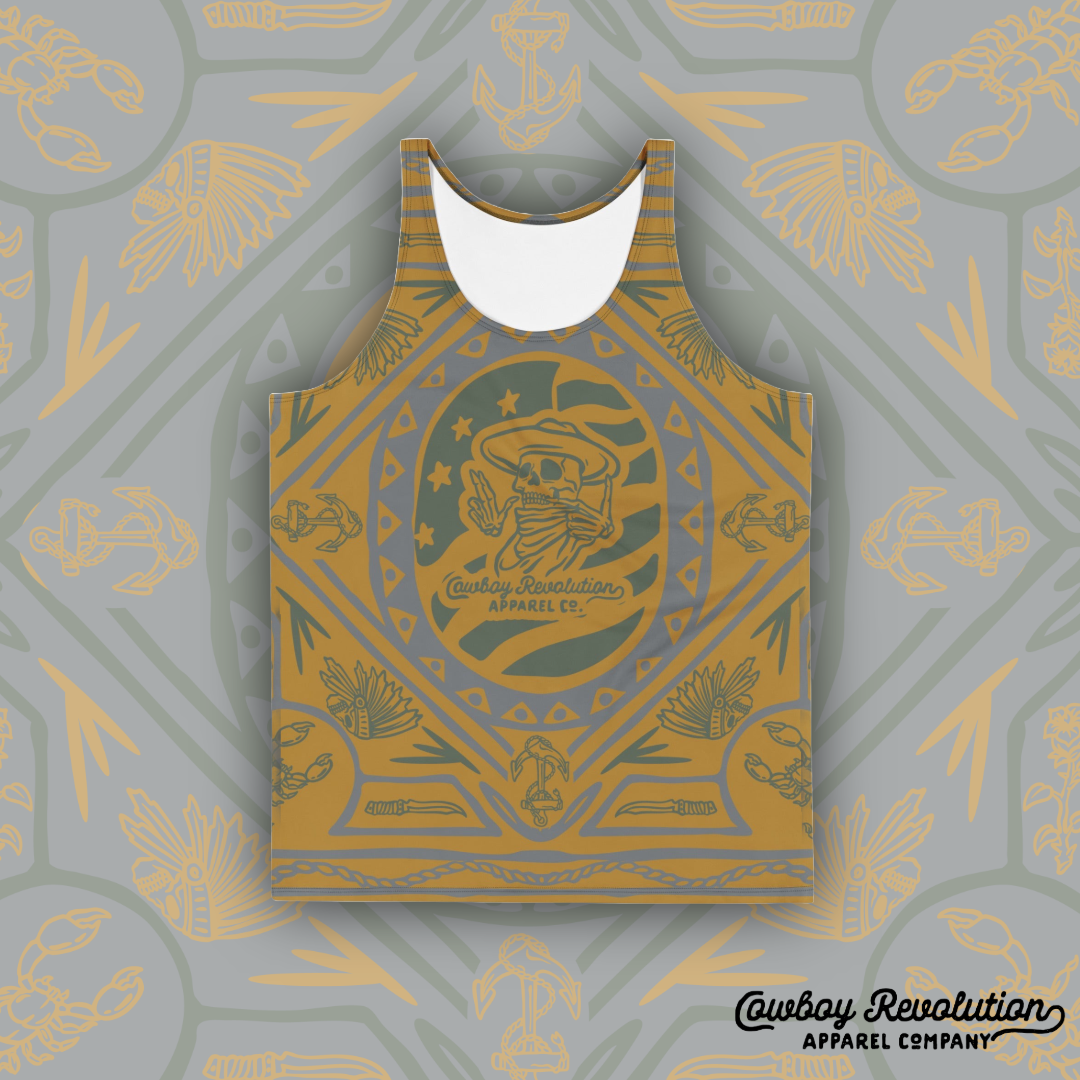Bandana Premium Tank Top (Dark Gold)
