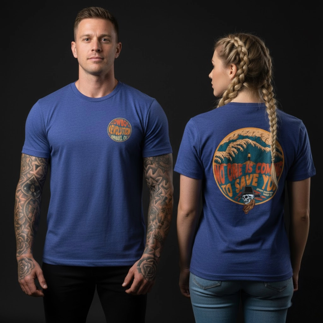 "Save Yourself" Cowboy Revolution Short Sleeve Tri-Blend Tee