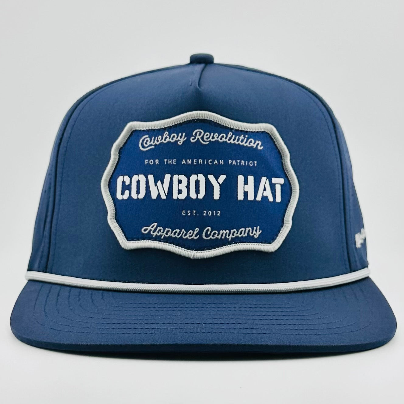 “Cowboy Hat” Navy Blue Performance Patch Hat - Cowboy Revolution