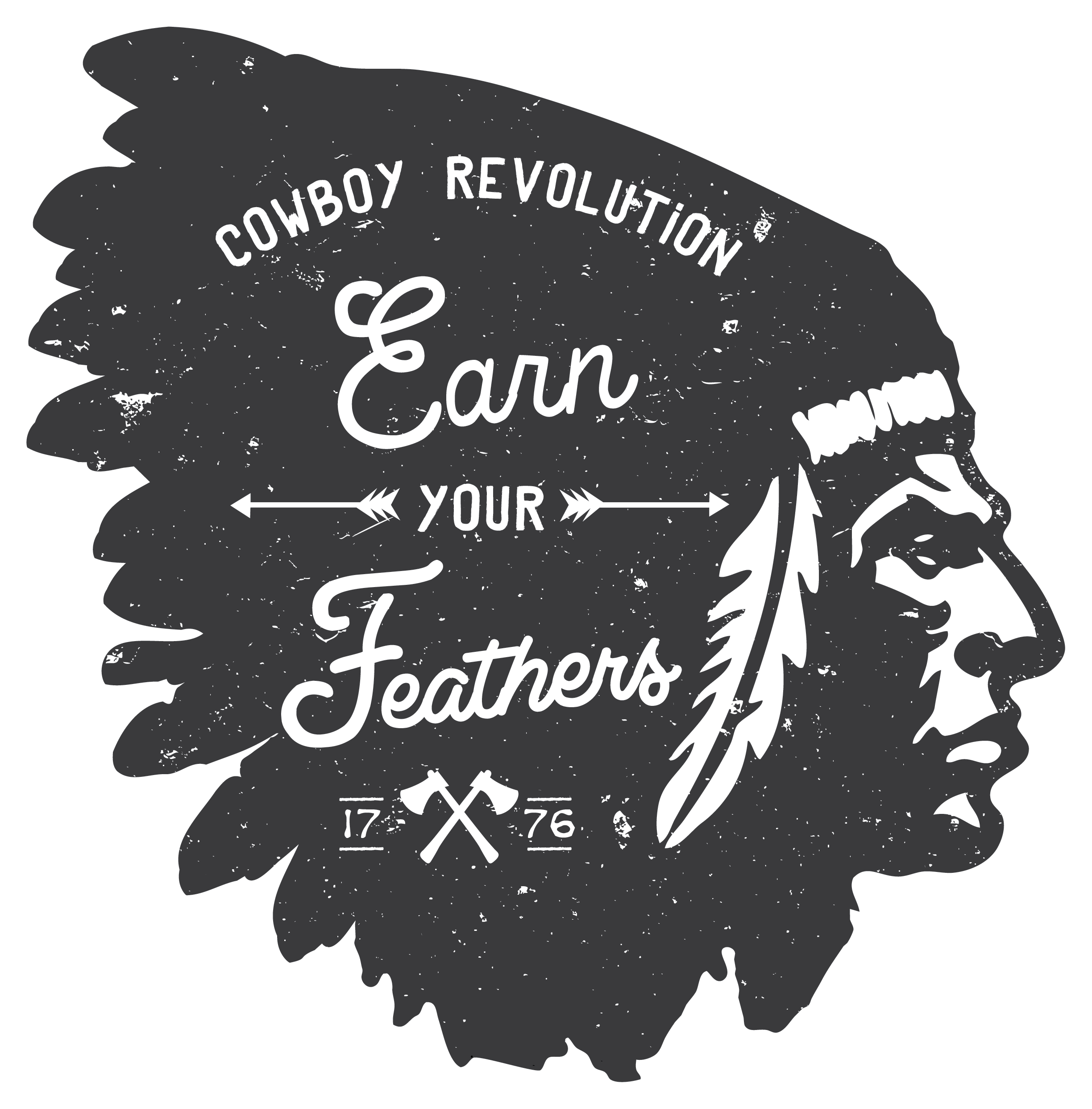 "Earn Your Feathers" Cowboy Revolution Short Sleeve Tri-Blend Tee