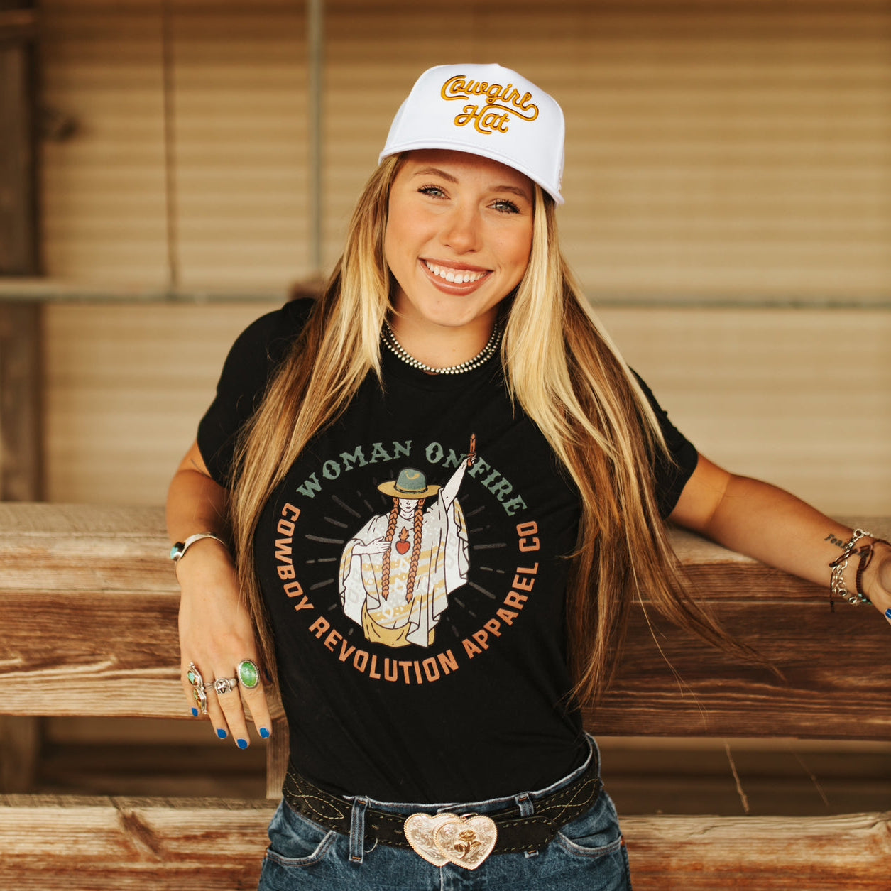 "Woman On Fire" Cowboy Revolution Unisex Short Sleeve Tri-Blend Tee