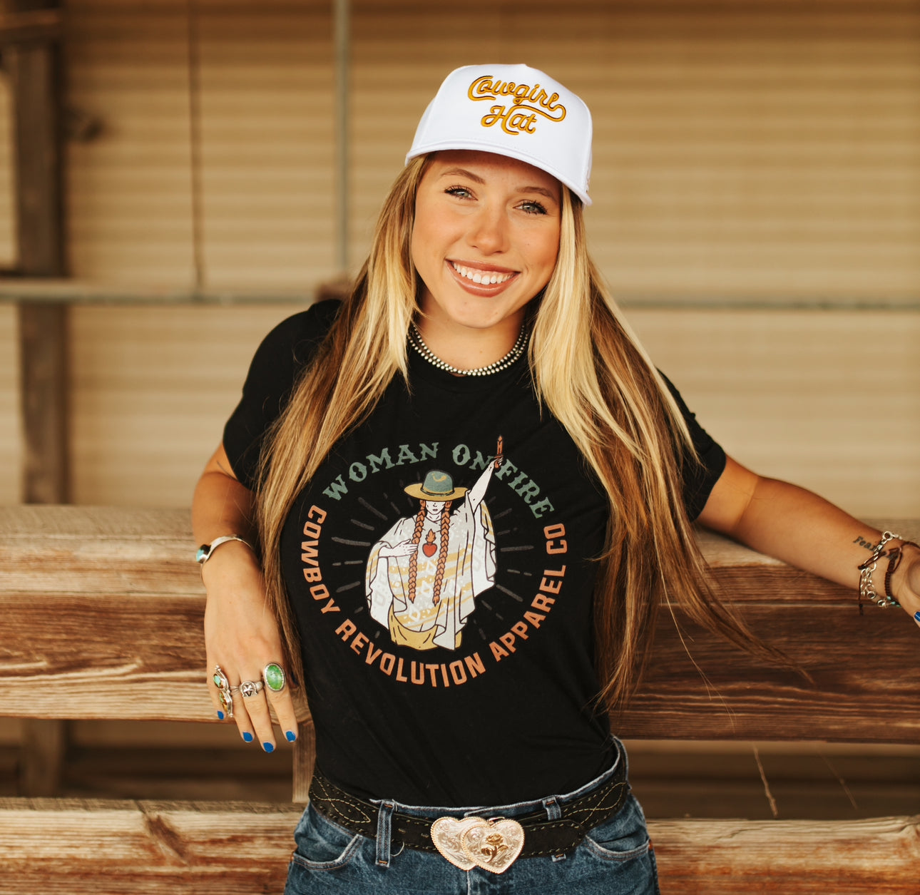 "Woman On Fire" Cowboy Revolution Unisex Short Sleeve Tri-Blend Tee