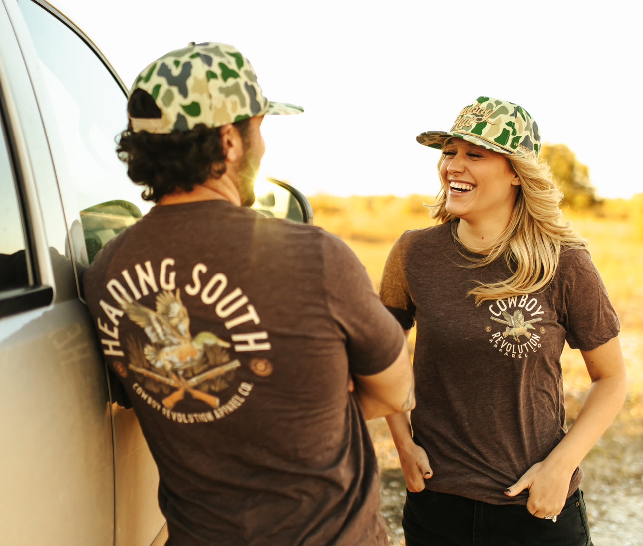 Duck Camo “Cowboy Hat” - Cowboy Revolution 5-panel Trucker Hat