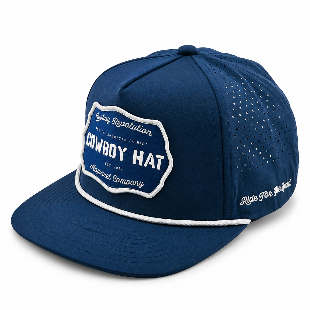 “Cowboy Hat” Performance Patch Rope Hat - Navy Blue