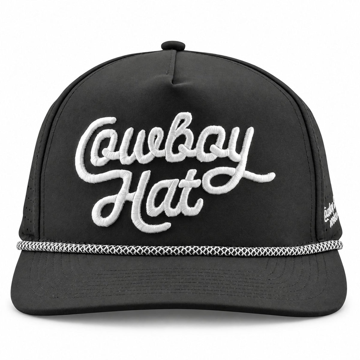 Cowboy Hat Summer Edition performance rope hat black - front view on white
