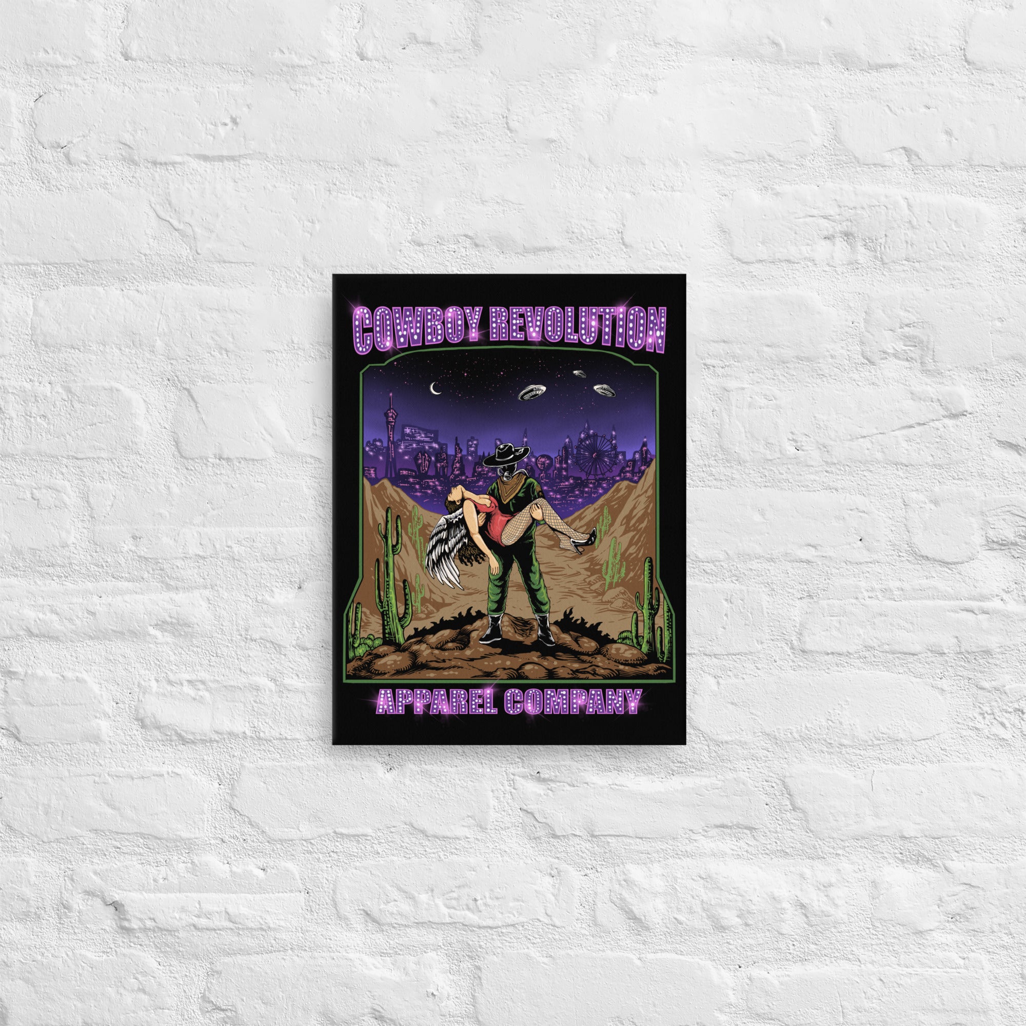 "Lost Vegas" Cowboy Revolution Thin Canvas