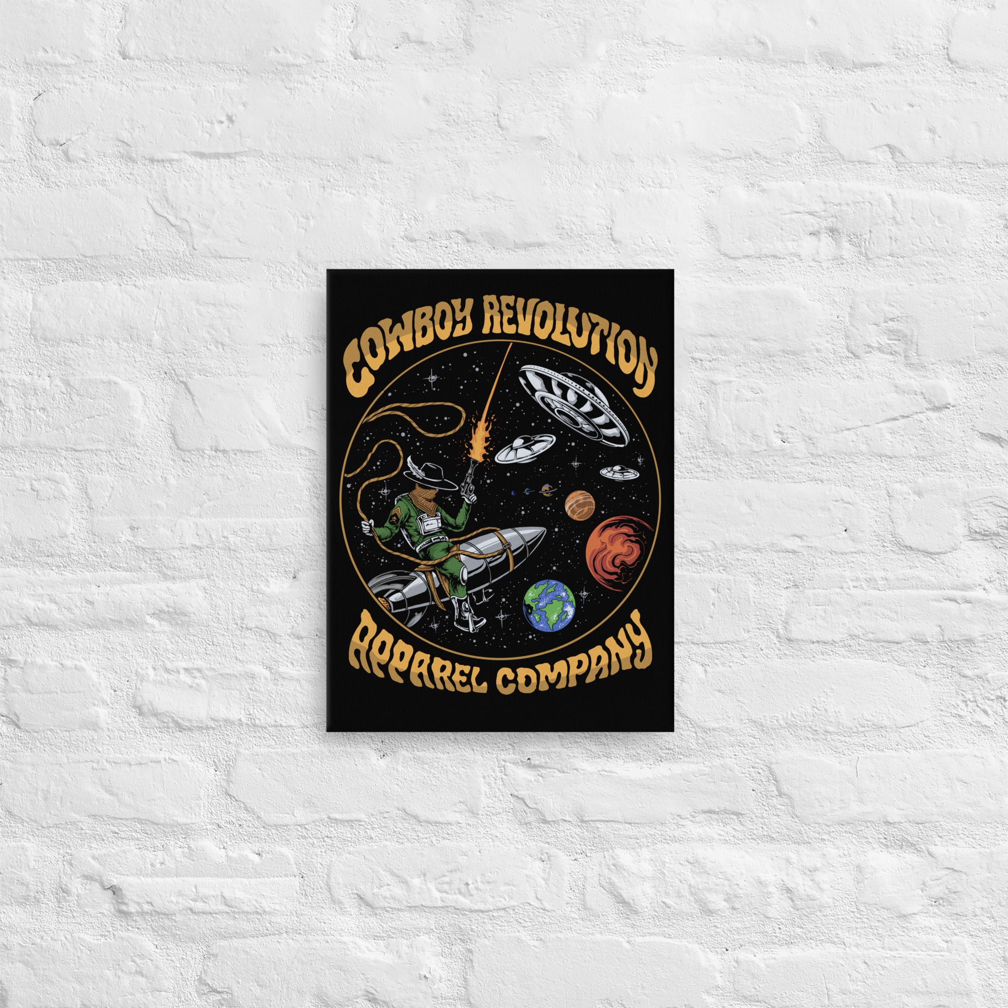 "Cosmic Rodeo" Cowboy Revolution Thin Canvas