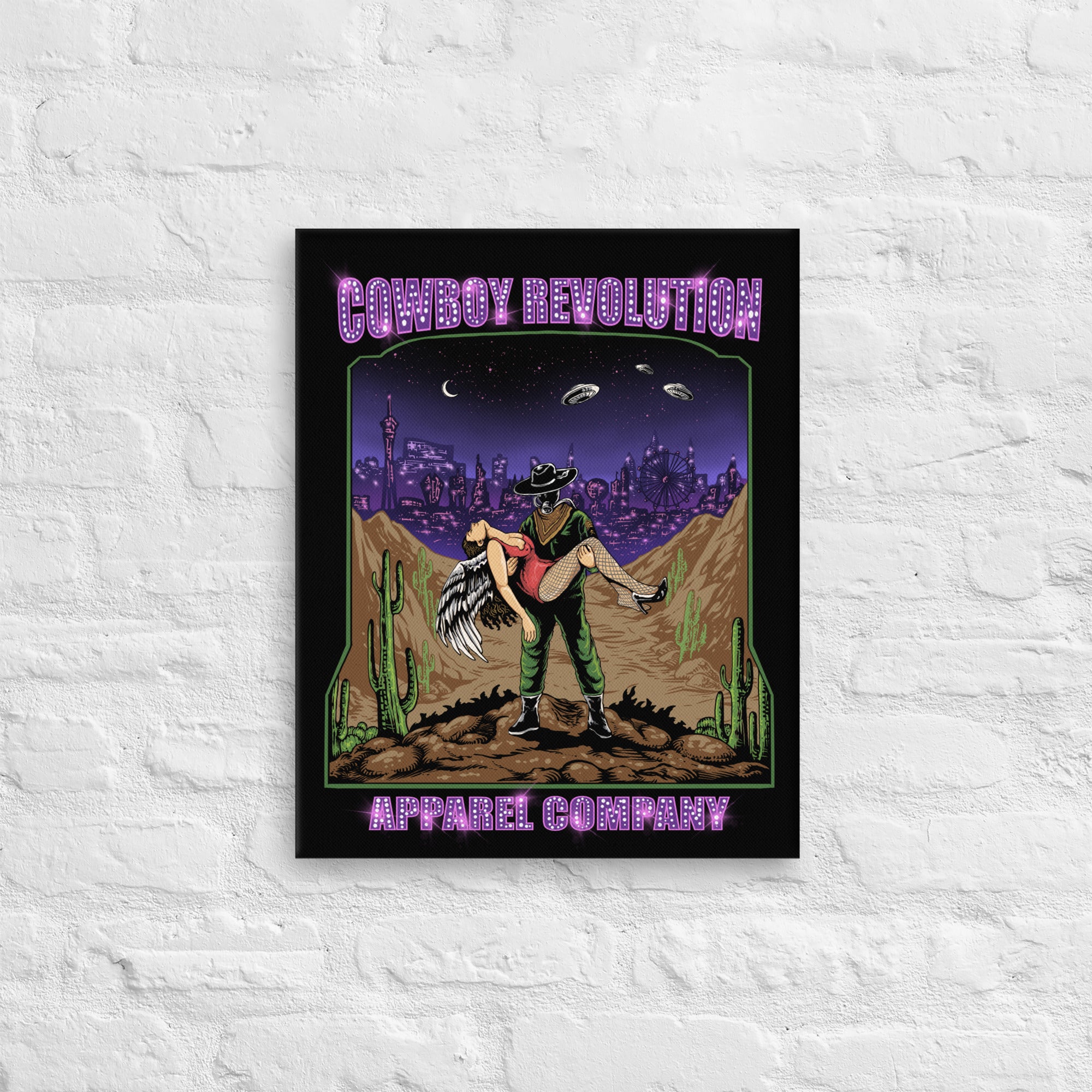 "Lost Vegas" Cowboy Revolution Thin Canvas