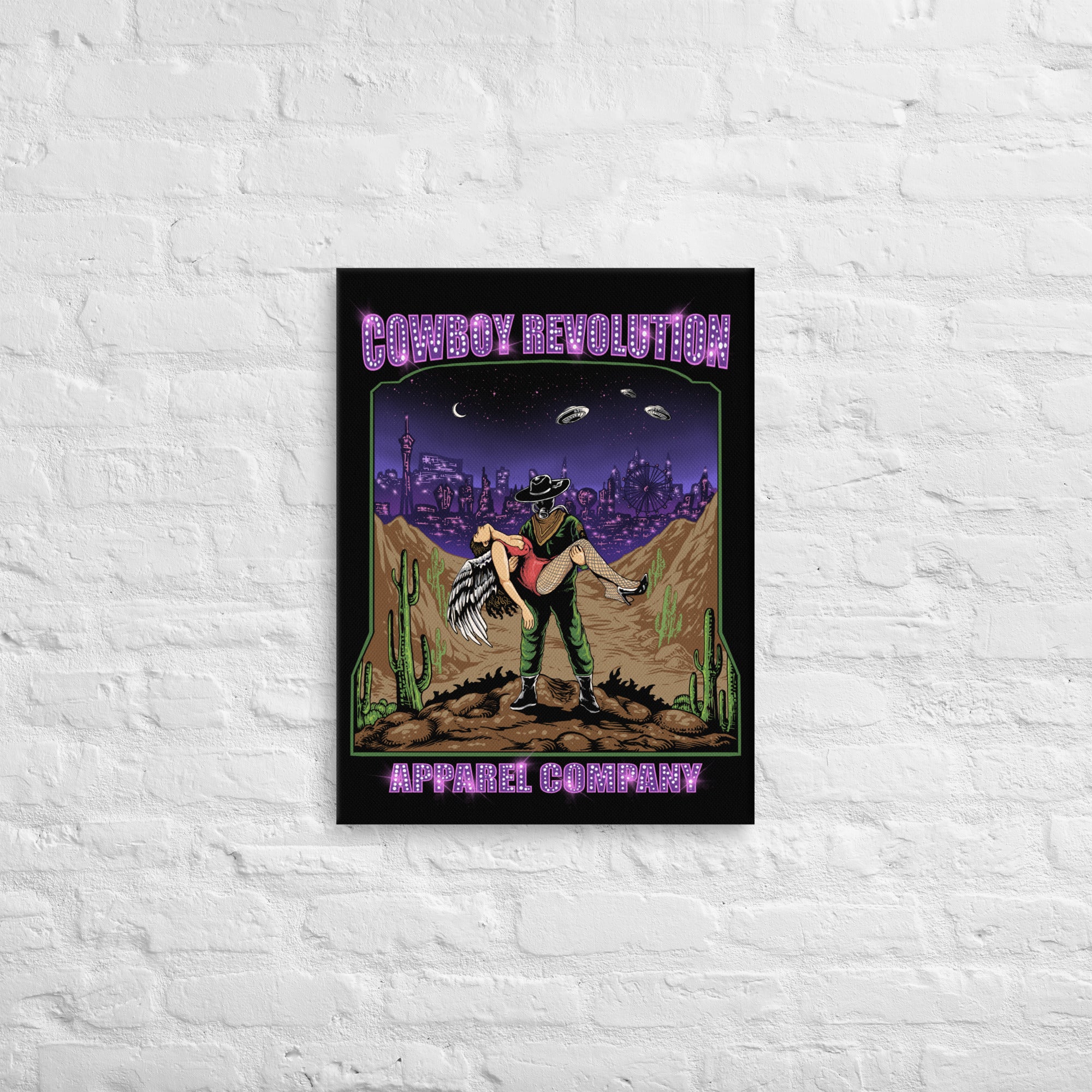 "Lost Vegas" Cowboy Revolution Thin Canvas