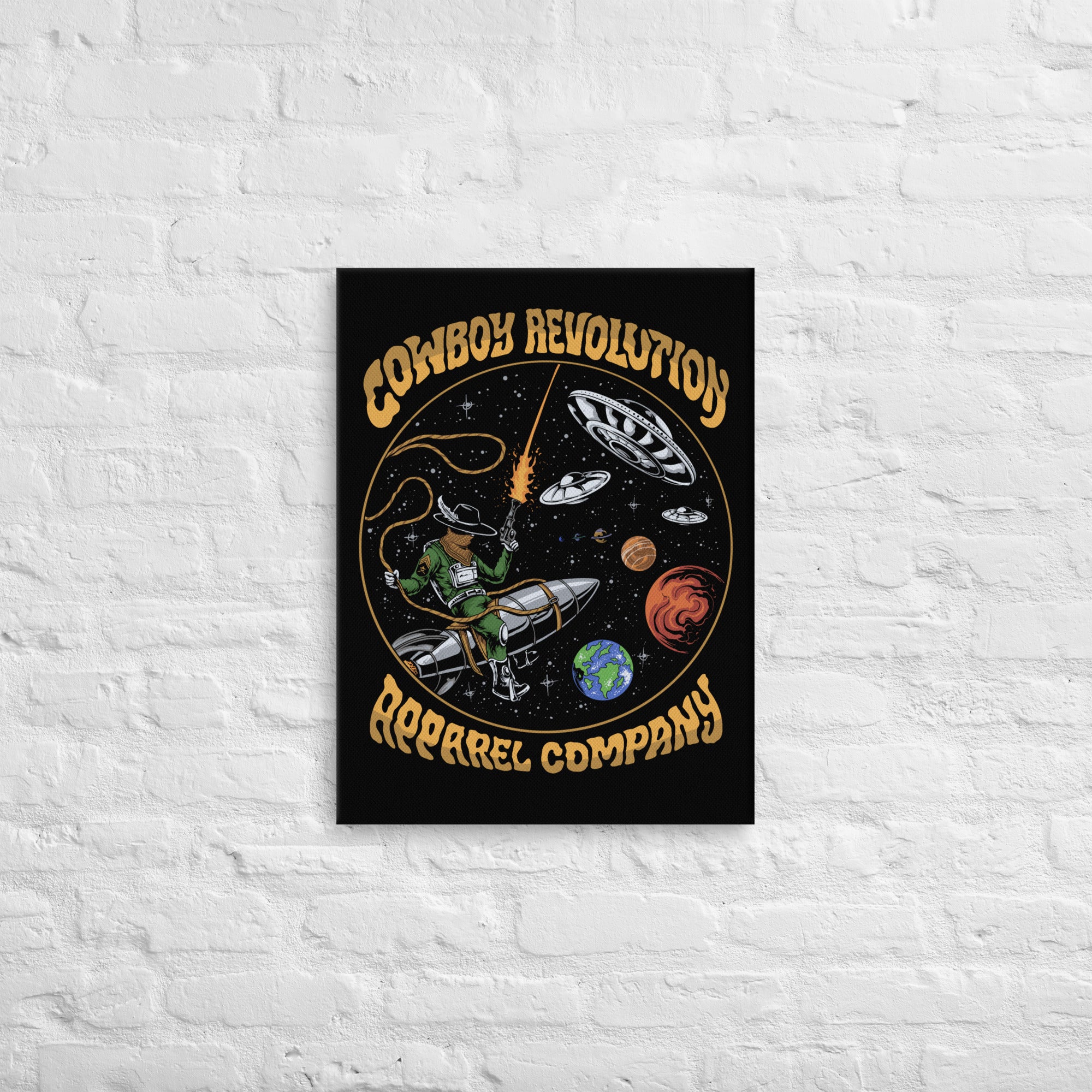 "Cosmic Rodeo" Cowboy Revolution Thin Canvas