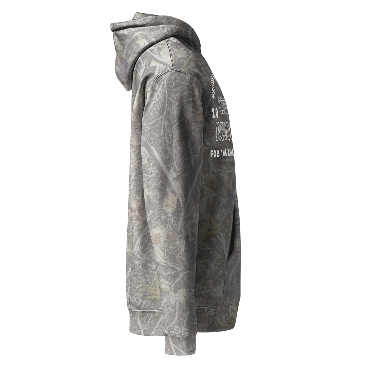 Cowboy Revolution Western Streetwear logo heavyweight hoodie in Deadwood Tree Camo, right view