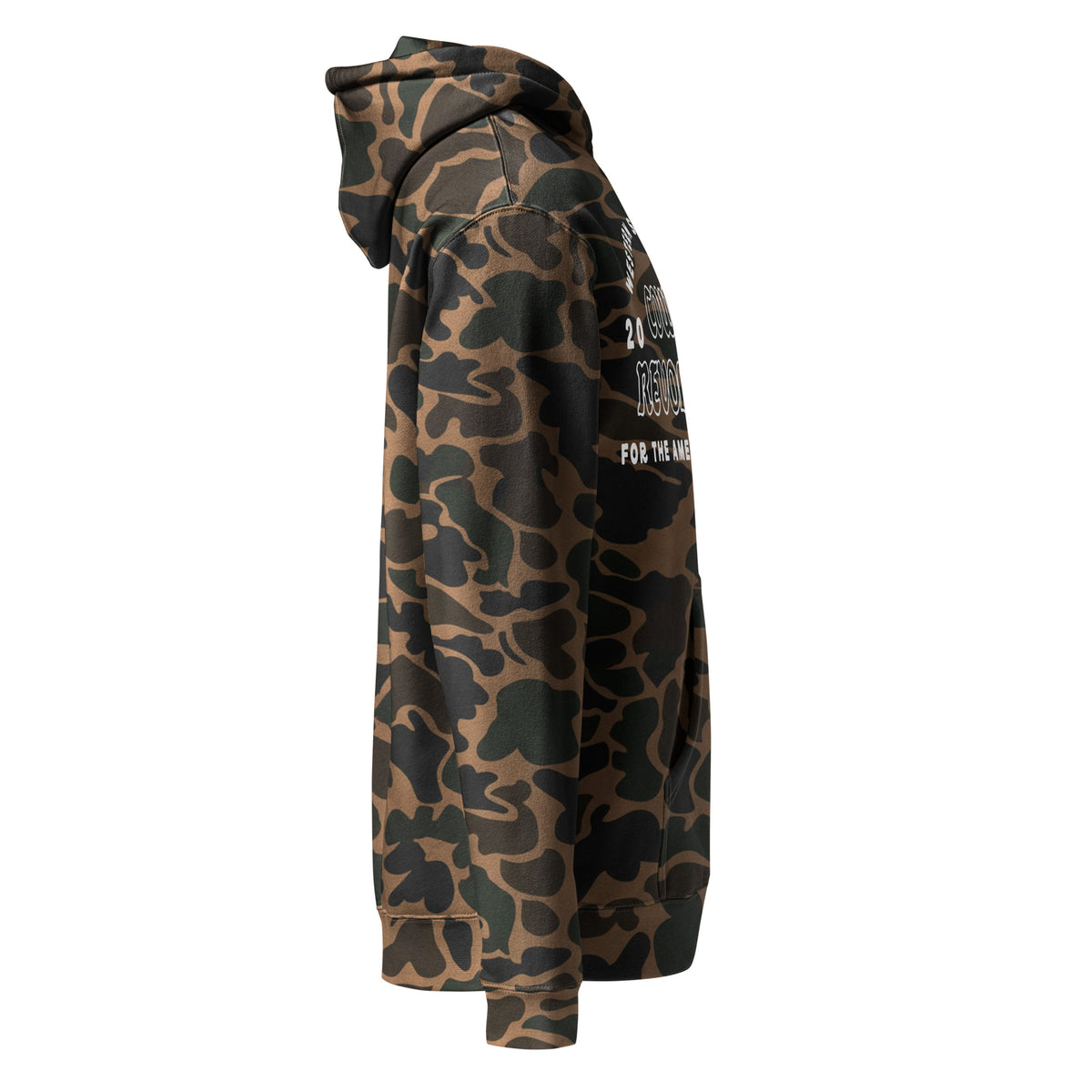 Cowboy Revolution Western Streetwear logo heavyweight hoodie in Duck Camo, right view