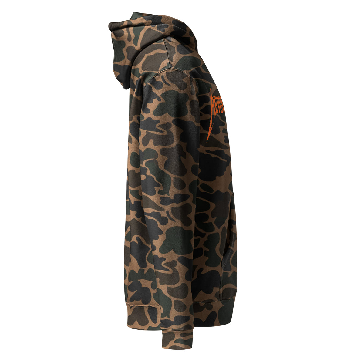 Cowboy Revolution Shocker logo heavyweight hoodie in Duck Camo, right view