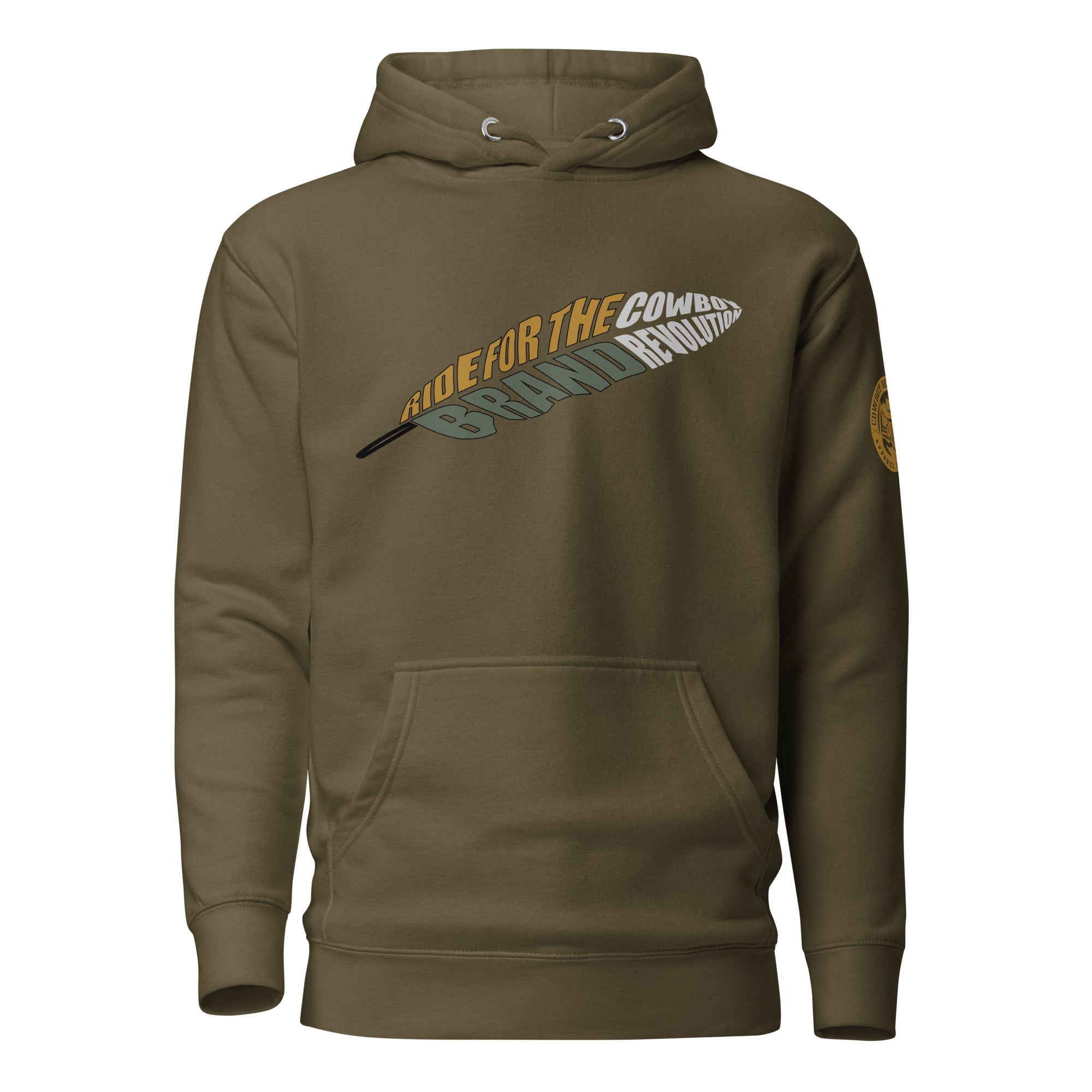 Ride for The Brand Premium Hoodie OD Green Cowboy Revolution L