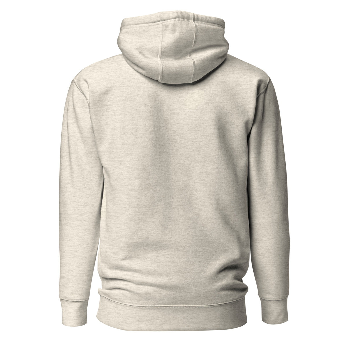 Cowboy Code #6 Promises premium hoodie in oatmeal heather with scorpion graphic, back view
