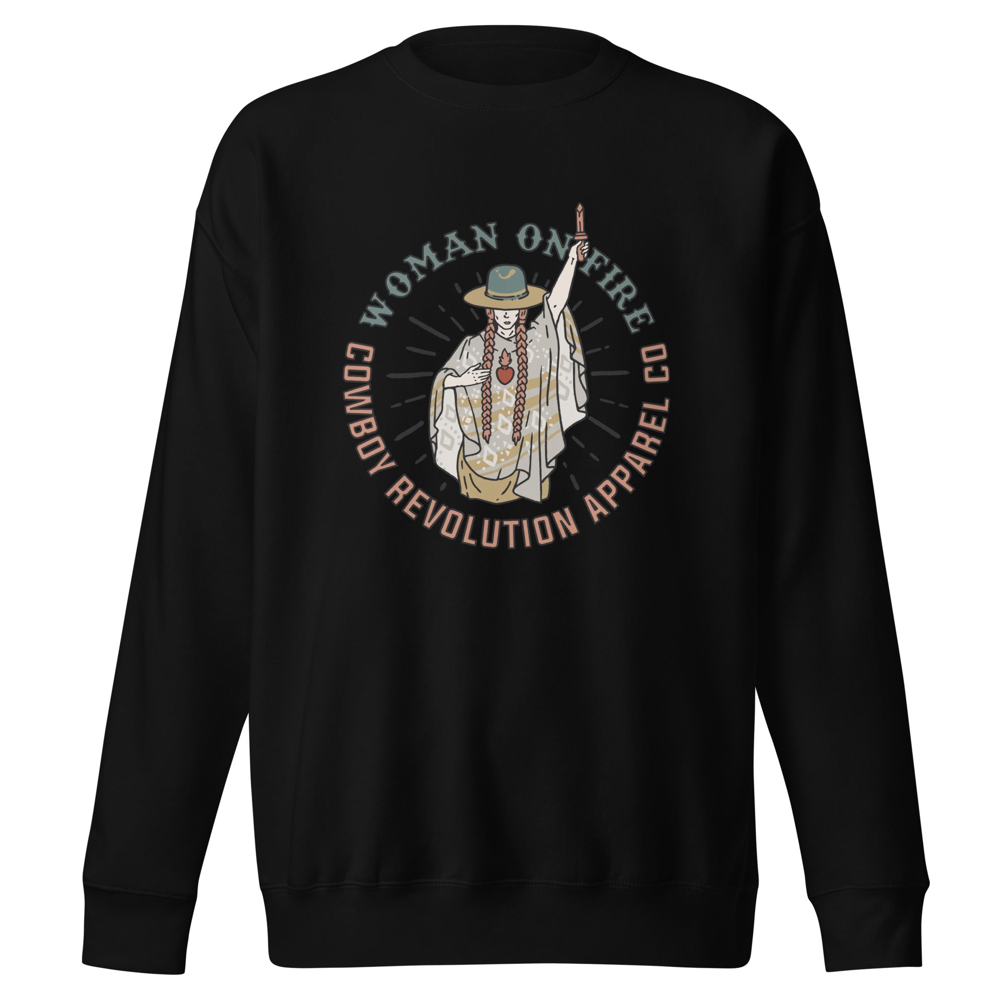 "Woman On Fire" Cowboy Revolution Unisex Premium Sweatshirt