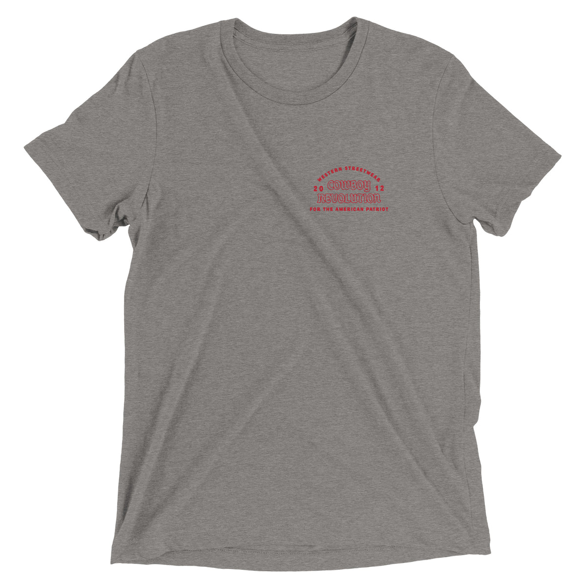 Cowboy Code #10 Know Where to Draw the Line tee in Grey, front view, Cowboy Revolution Western graphic t-shirt