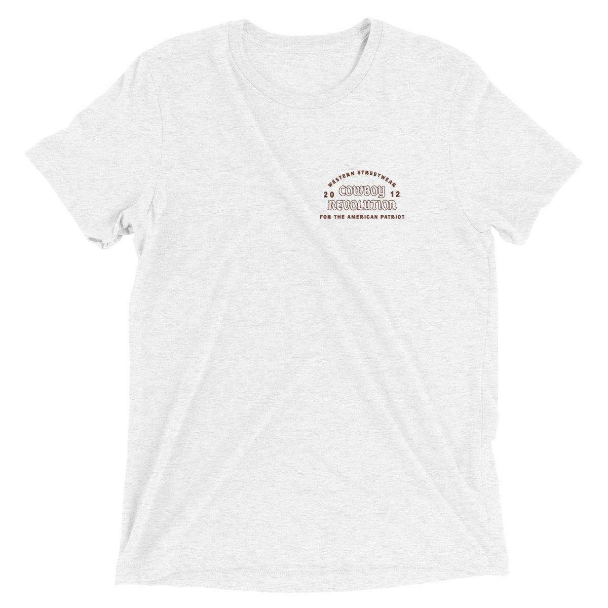 Cowboy Code #6 Keep Your Promises tee in Solid White, front view, Cowboy Revolution Western graphic t-shirt