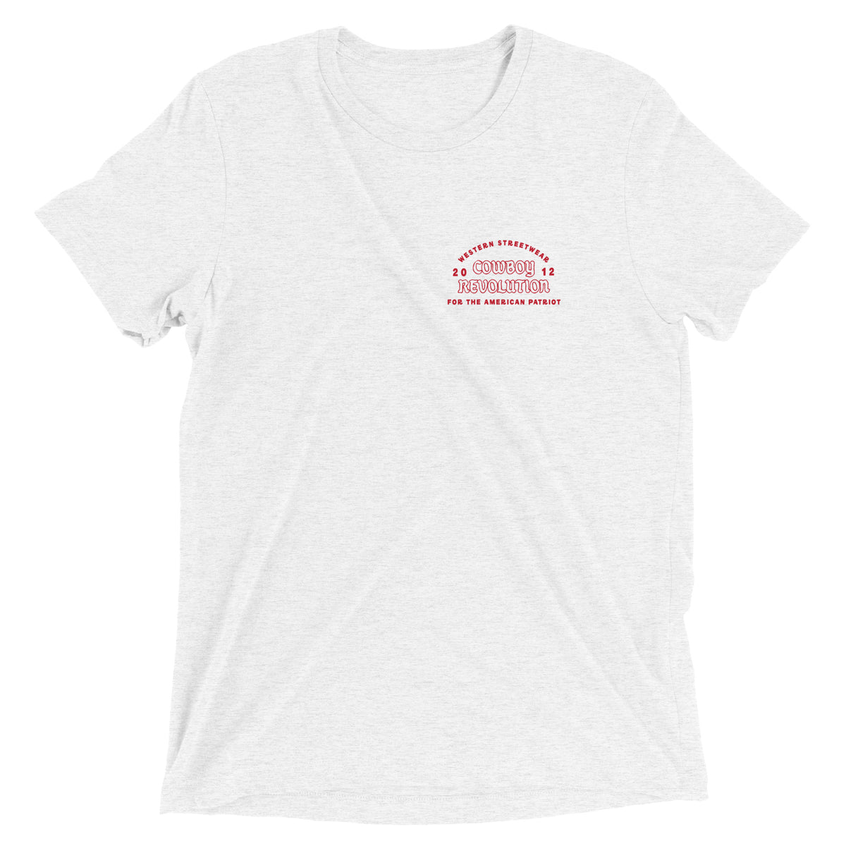 Cowboy Code #10 Know Where to Draw the Line tee in Solid White, front view, Cowboy Revolution Western graphic t-shirt