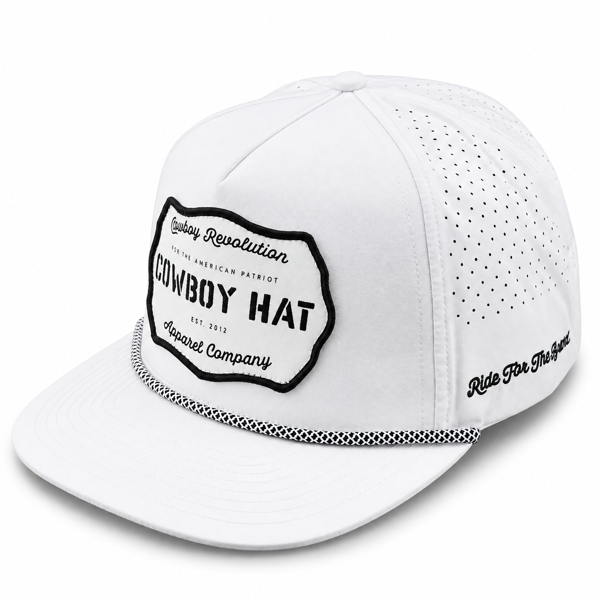 “Cowboy Hat” Performance Patch Rope Hat - White