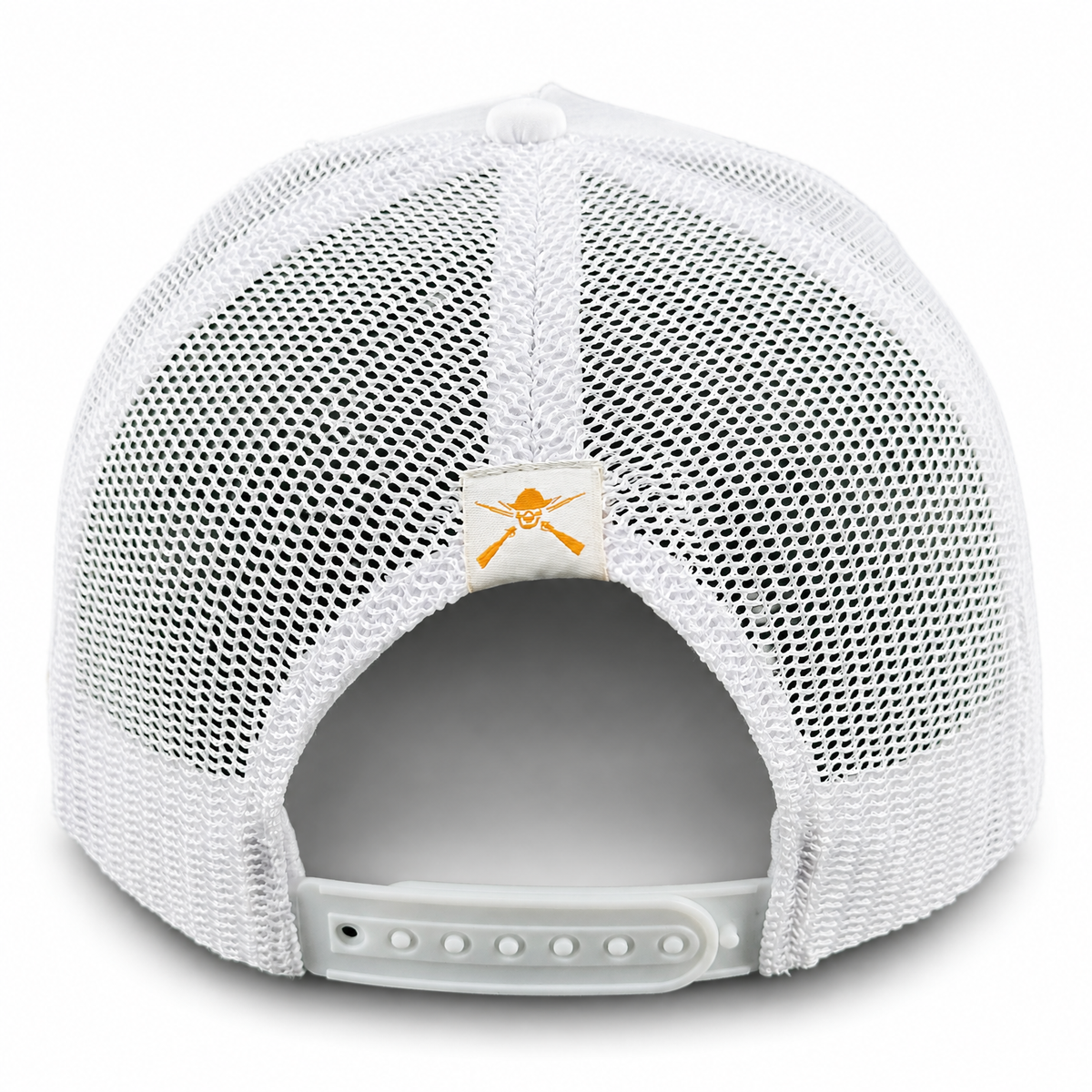“Cowboy Hat” Patch Rope Trucker Hat - White
