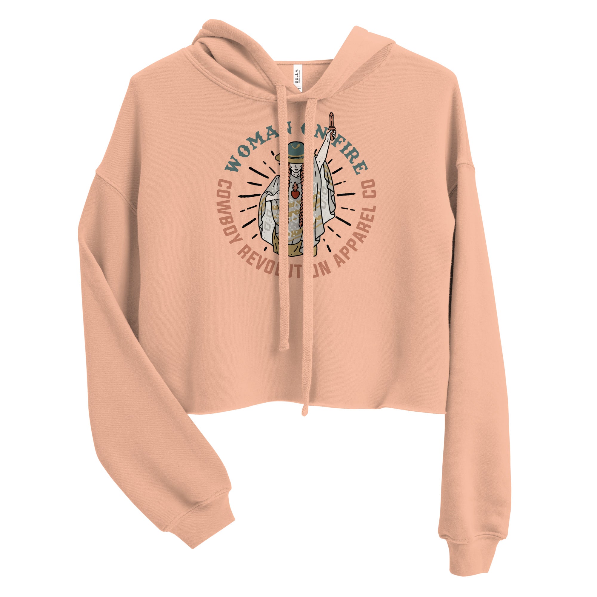 "Woman On Fire" Cowboy Revolution Women's Fit Crop Hoodie