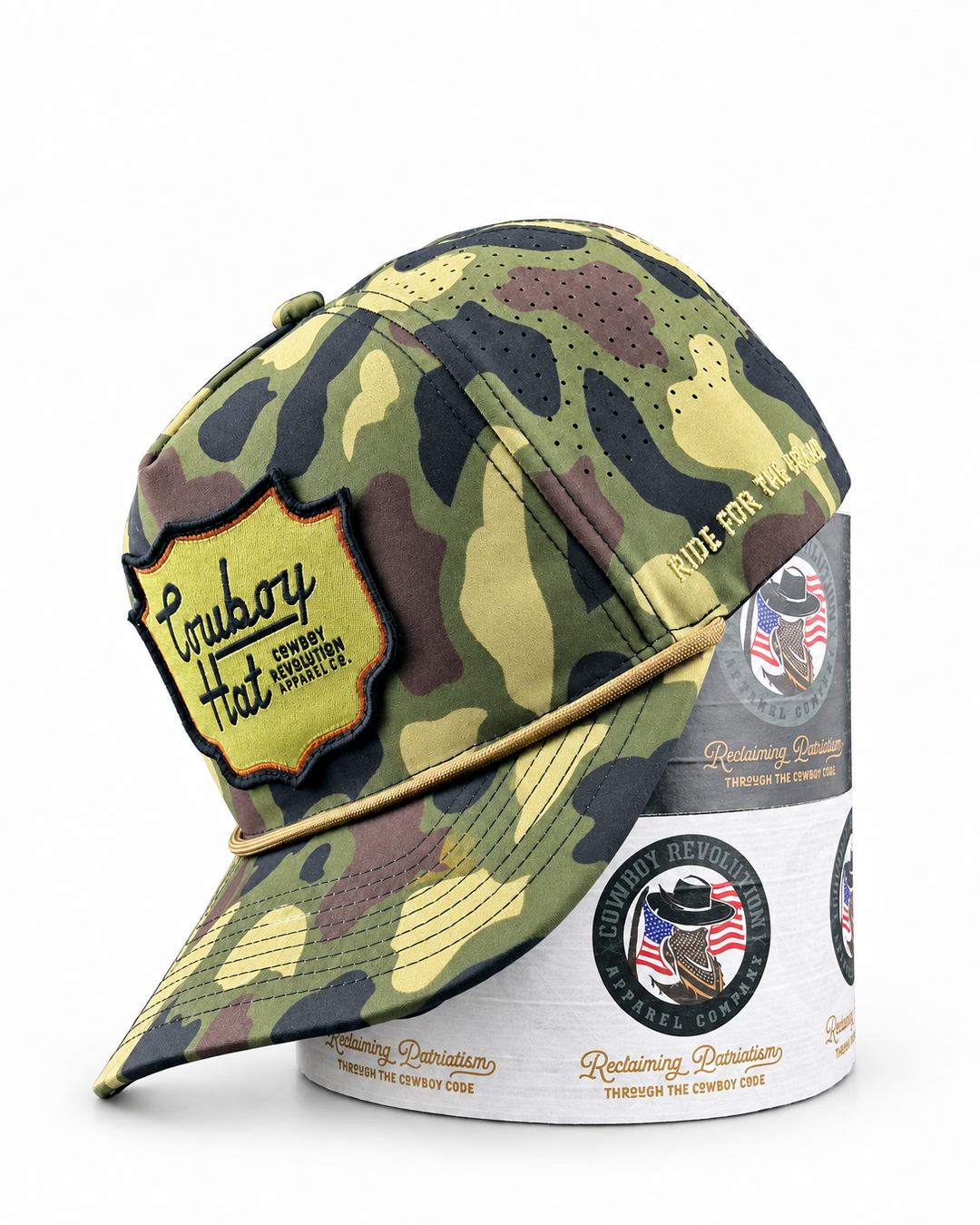 Woodland Camo Patch “Cowboy Hat” - Performance Rope Hat