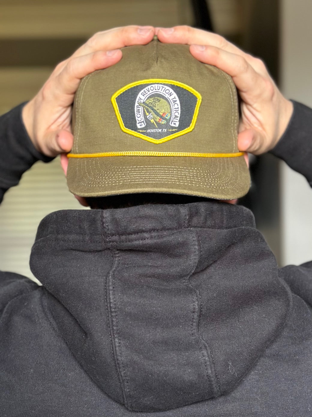 "Born to Chill" Cowboy Revolution Tactical Green Ripstop Rope Hat